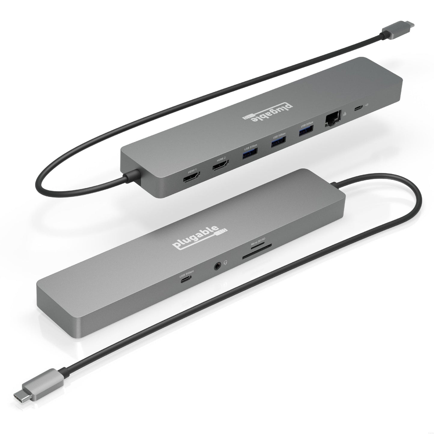 Plugable Technologies USBC-11IN1E laptop dock/port replicator Wired USB 3.2 Gen 1 (3.1 Gen 1) Type-C Silver