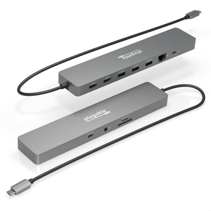 Plugable Technologies USBC-11IN1E laptop dock/port replicator Wired USB 3.2 Gen 1 (3.1 Gen 1) Type-C Silver
