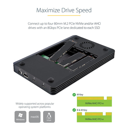 StarTech.com M2E4BTB3 storage drive enclosure SSD enclosure Black M.2