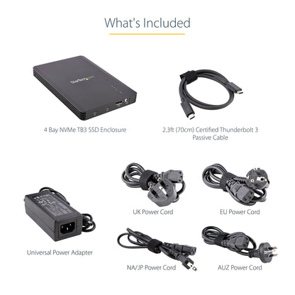 StarTech.com M2E4BTB3 storage drive enclosure SSD enclosure Black M.2