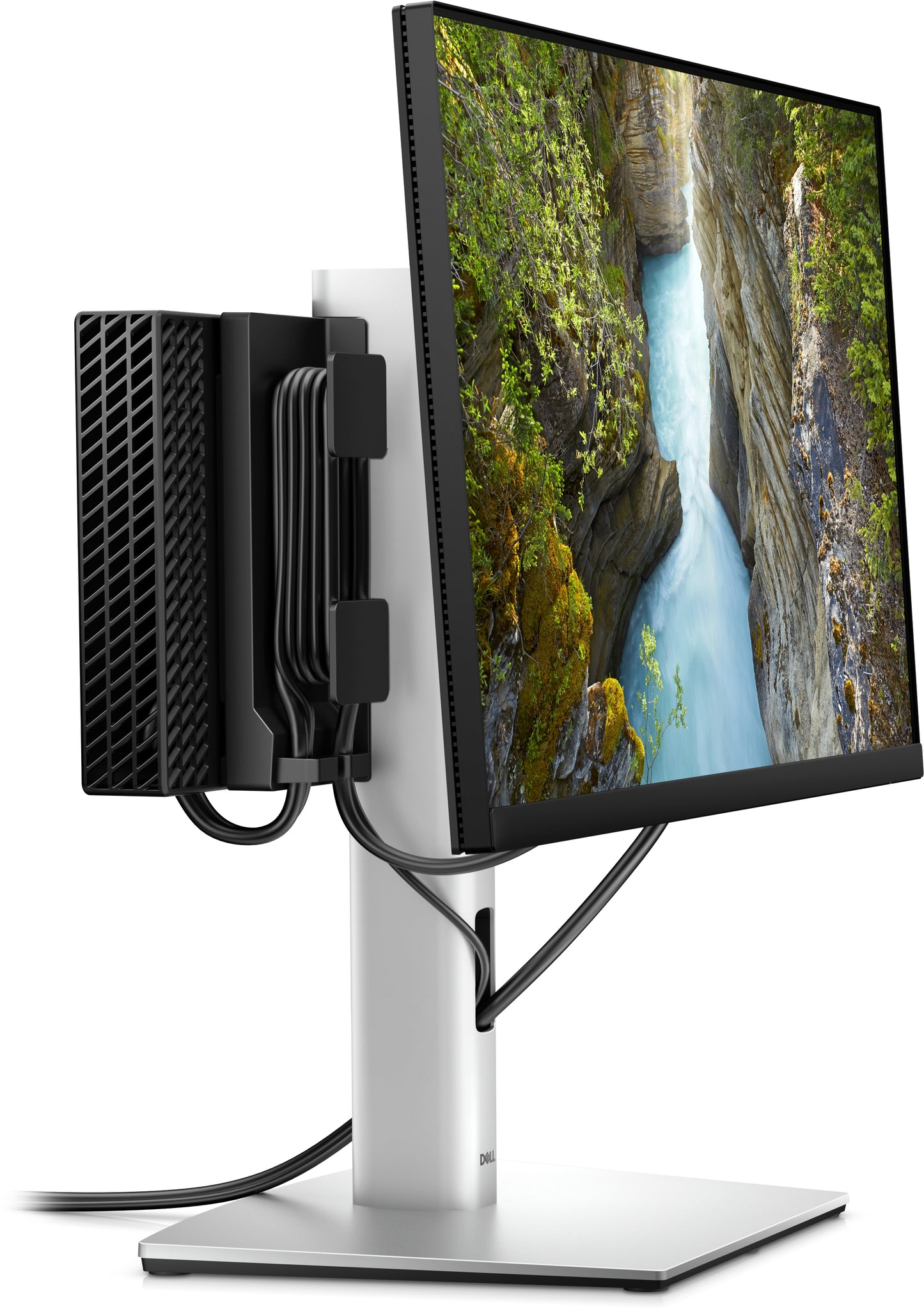 DELL MFS22 27" Desk Silver, Black
