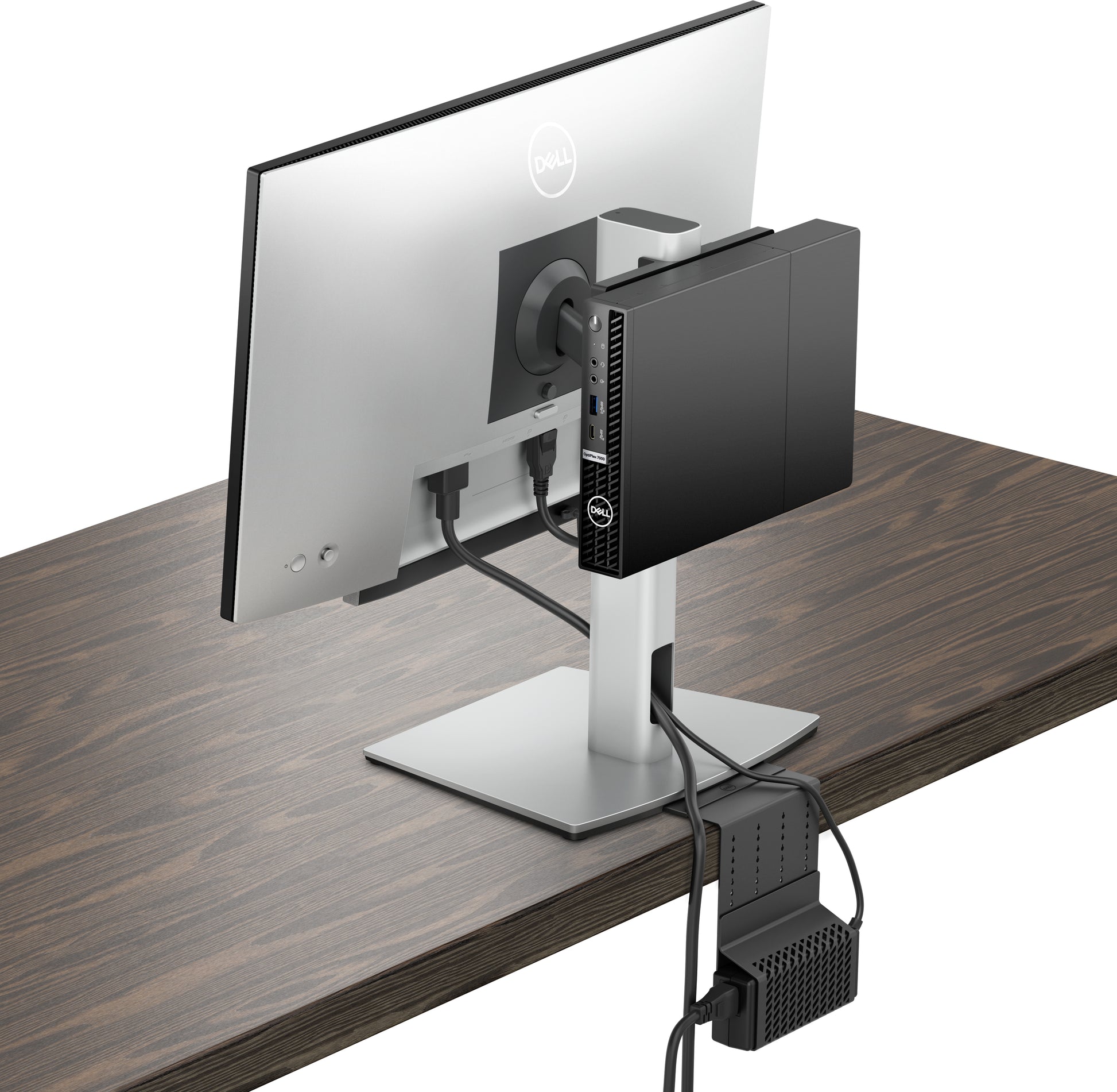 DELL MFS22 27" Desk Silver, Black
