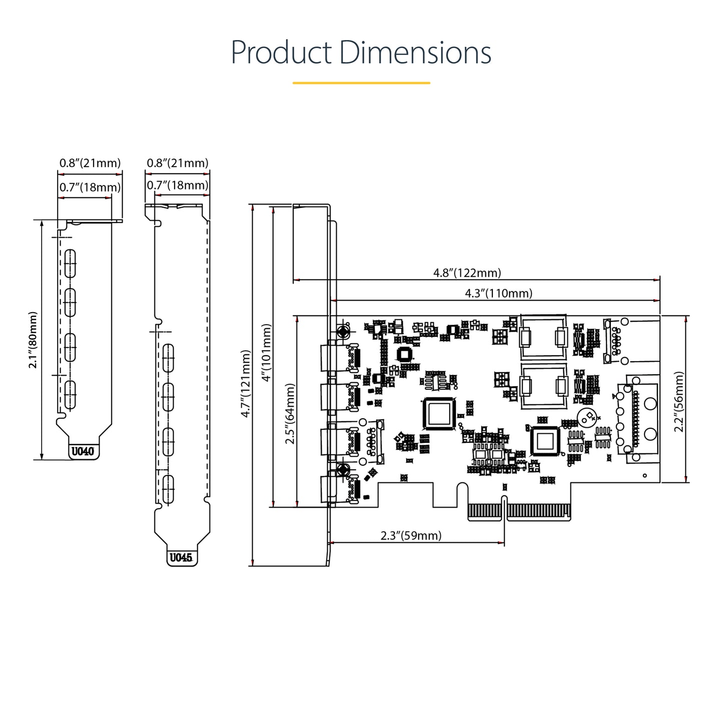 StarTech.com PS4C3IA3-USB-C-CARD interface cards/adapter Internal USB Type-C