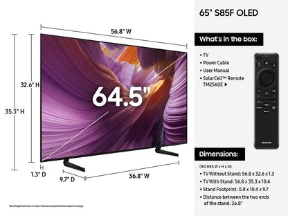 Samsung Series 8 QN65S85FAFXZA TV 65" 4K Ultra HD Smart TV Wi-Fi Black