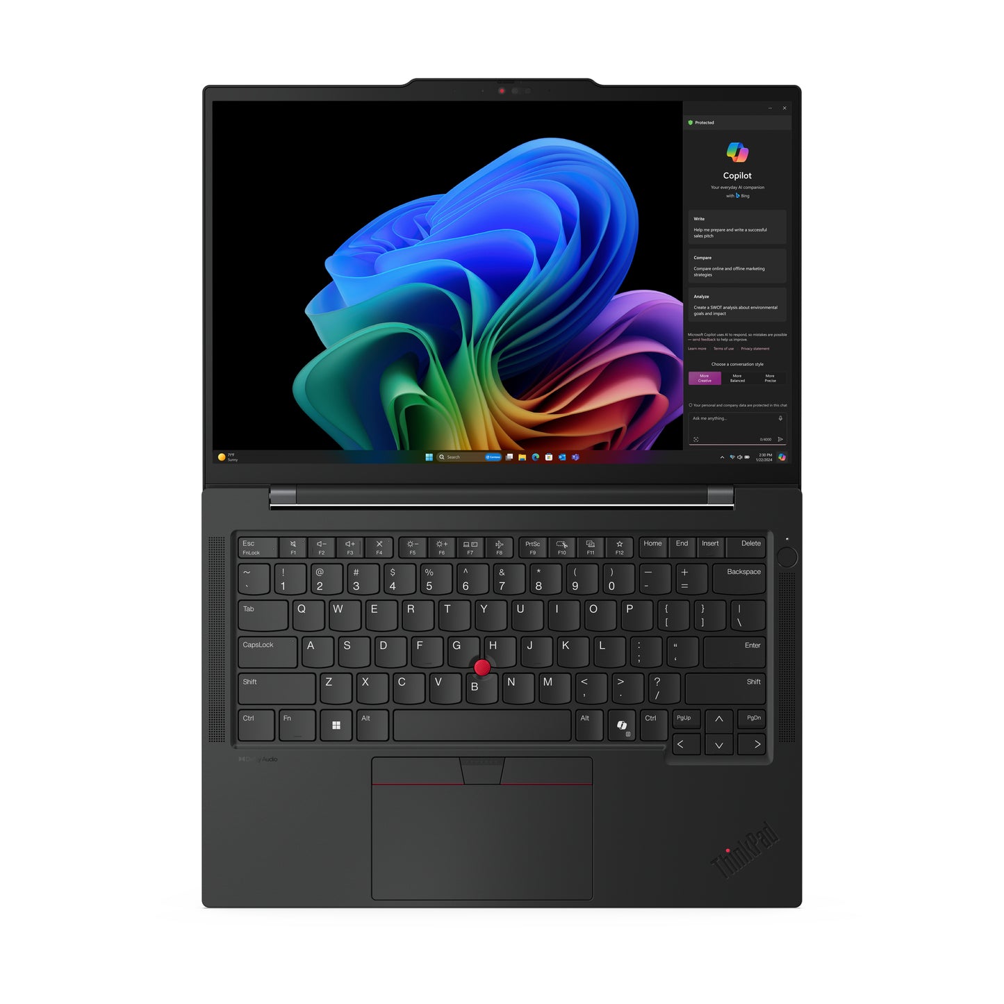 Lenovo ThinkPad T14s Gen 6 (Snapdragon) Copilot+ PC Qualcomm Snapdragon X1E-78-100 Laptop 14" Touchscreen WUXGA 32 GB LPDDR5x-SDRAM 1 TB SSD Wi-Fi 7 (802.11be) Windows 11 Pro English Black