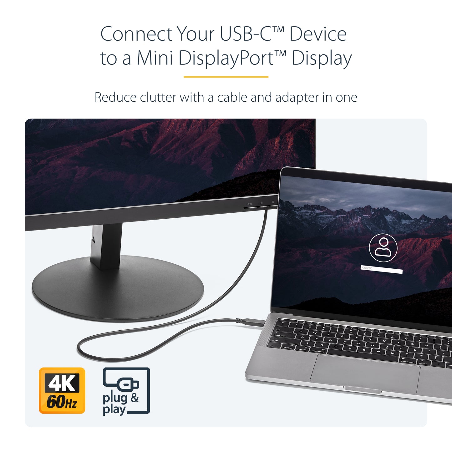 StarTech.com CDP2MDPMM1MB video cable adapter 39.4" (1 m) USB Type-C Mini DisplayPort Black