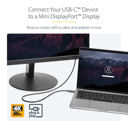 StarTech.com CDP2MDPMM1MB video cable adapter 39.4" (1 m) USB Type-C Mini DisplayPort Black