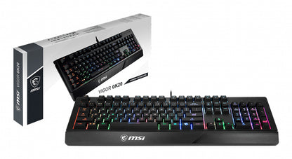 MSI VIGORGK20 keyboard Gaming USB QWERTY English Black