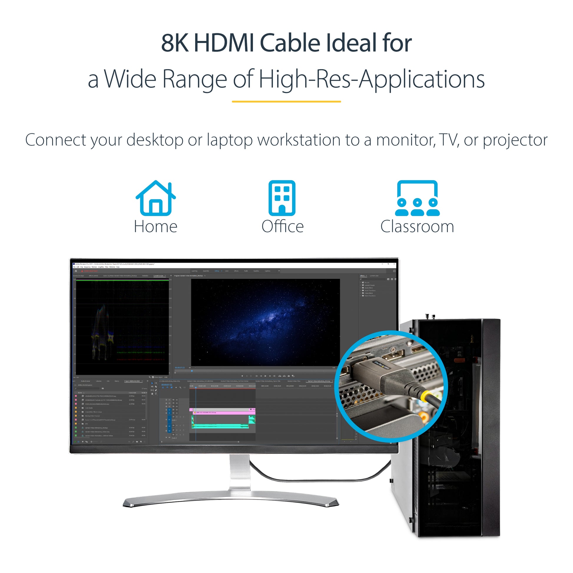 StarTech.com HDMM21V2M HDMI cable 78.7" (2 m) HDMI Type A (Standard) Black