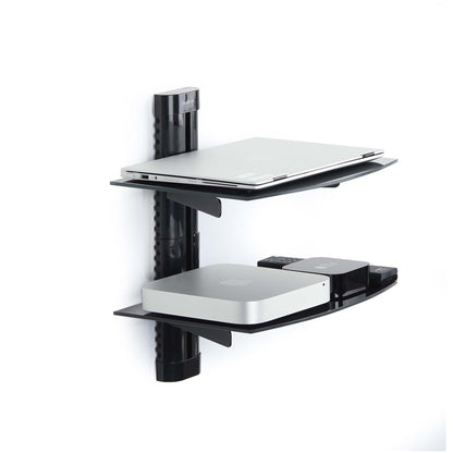 StarTech.com 2B-WALL-MOUNT-SHELF AV equipment shelf Black Glass