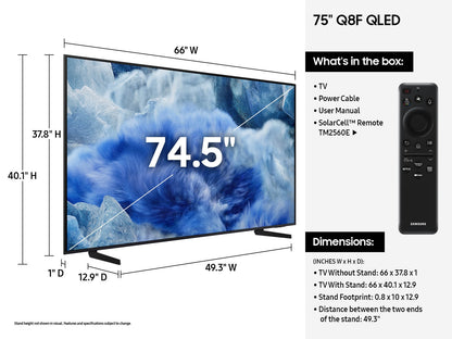 Samsung Q8F QN75Q8FAAF 75" 4K Ultra HD Smart TV Wi-Fi Black