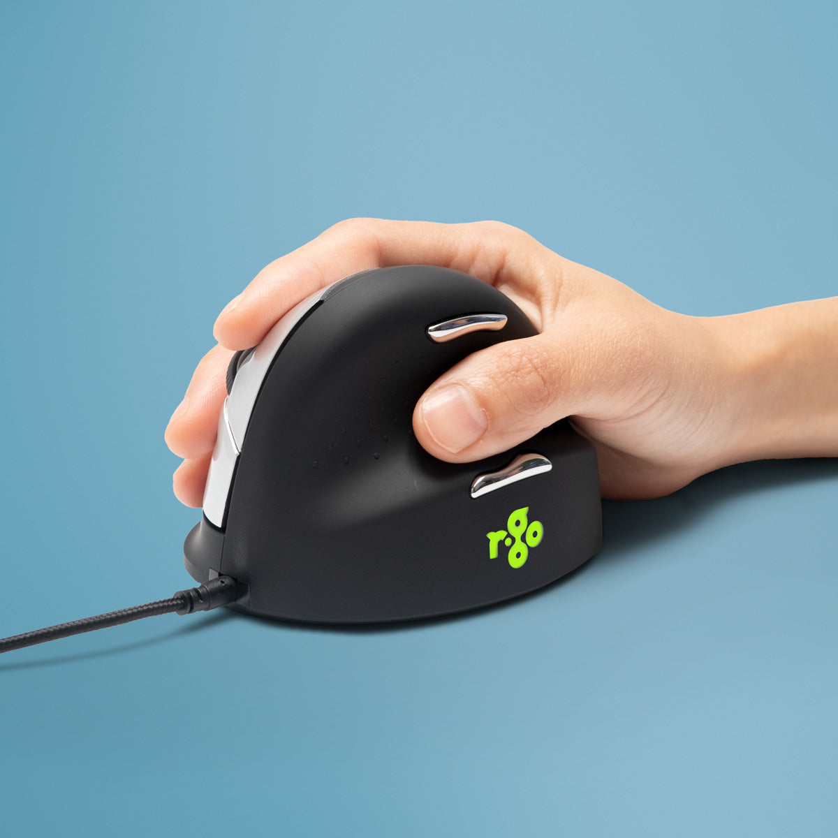 R-Go Tools Ergonomic mouse R-Go HE Break with break software, large (hand size ? 185 mm), right-handed, Wired, black