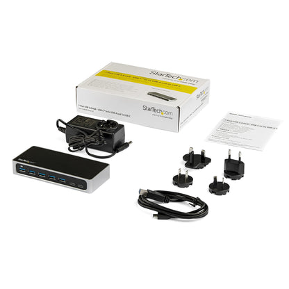 StarTech.com HB30C5A2CSC interface hub USB 3.2 Gen 1 (3.1 Gen 1) Type-B 5000 Mbit/s Black, Silver