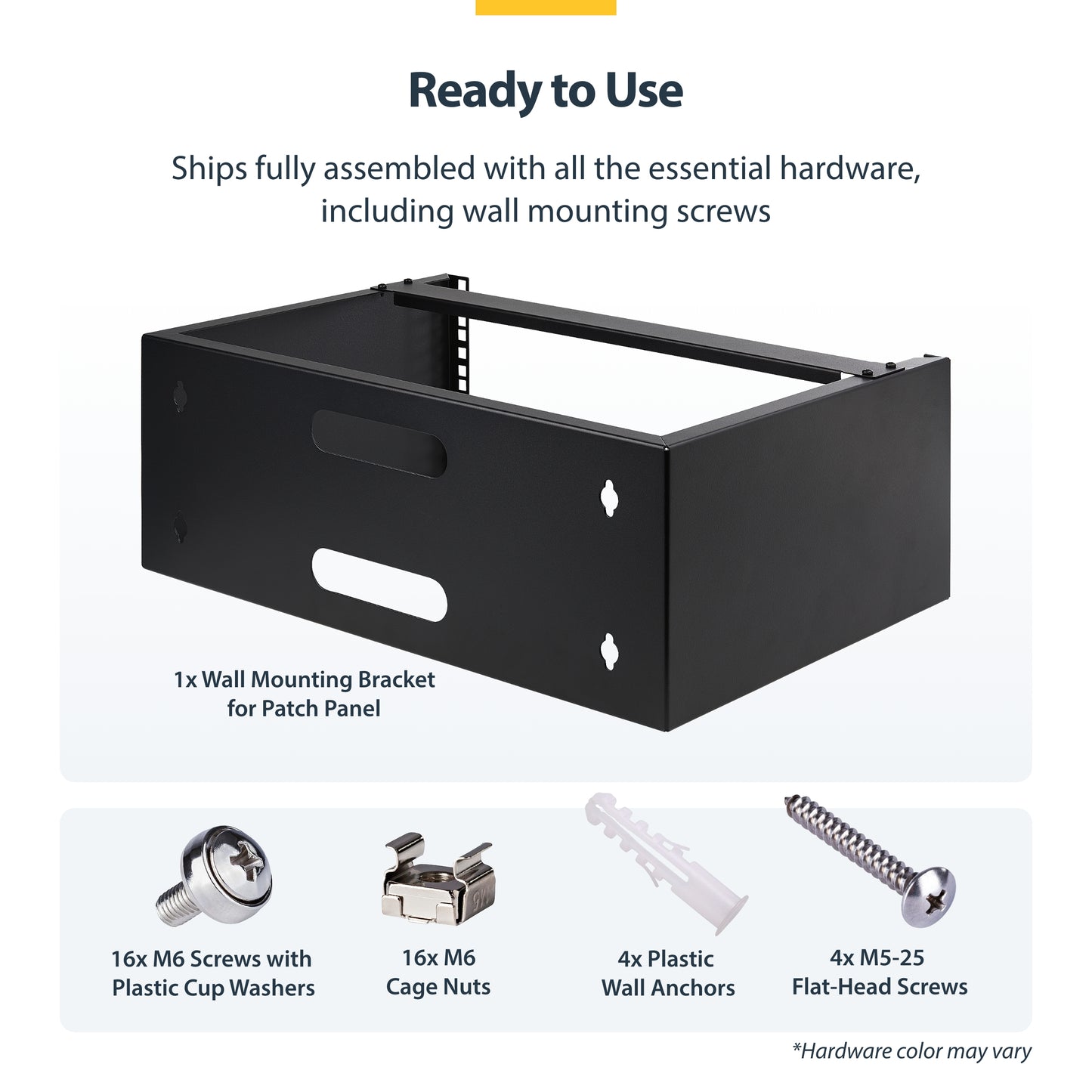 StarTech.com WALLMOUNT4 rack cabinet 4U Wall mounted rack Black