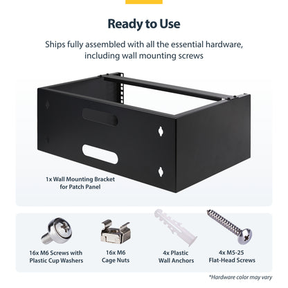 StarTech.com WALLMOUNT4 rack cabinet 4U Wall mounted rack Black
