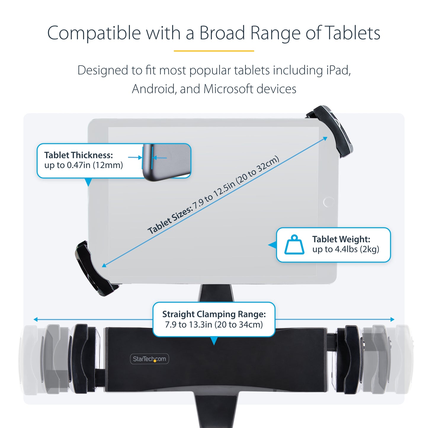 StarTech.com TABLET-VESA-ADAPTER holder Passive holder Tablet/UMPC Black