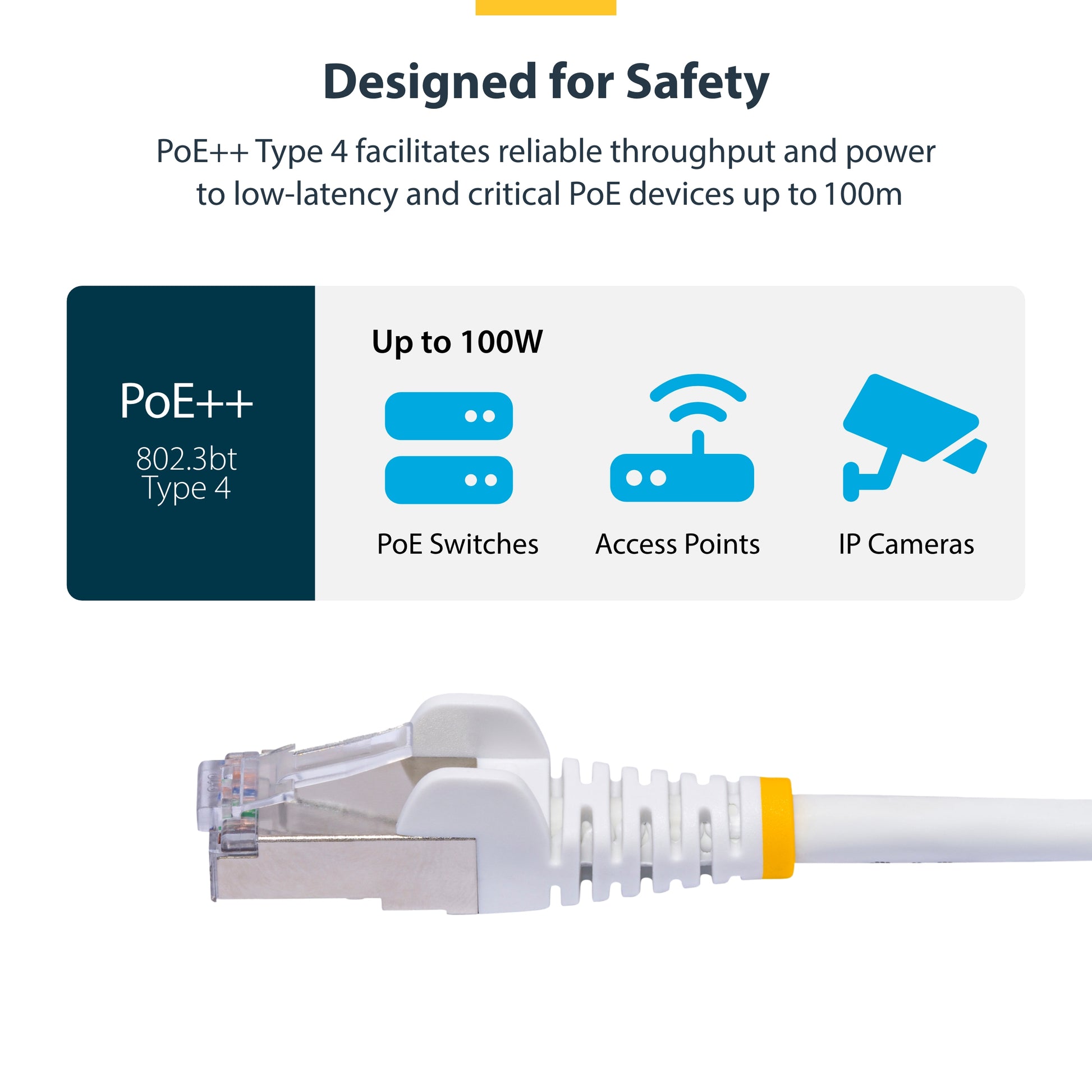 StarTech.com NLWH-10F-CAT8-PATCH networking cable White 118.1" (3 m) S/FTP (S-STP)