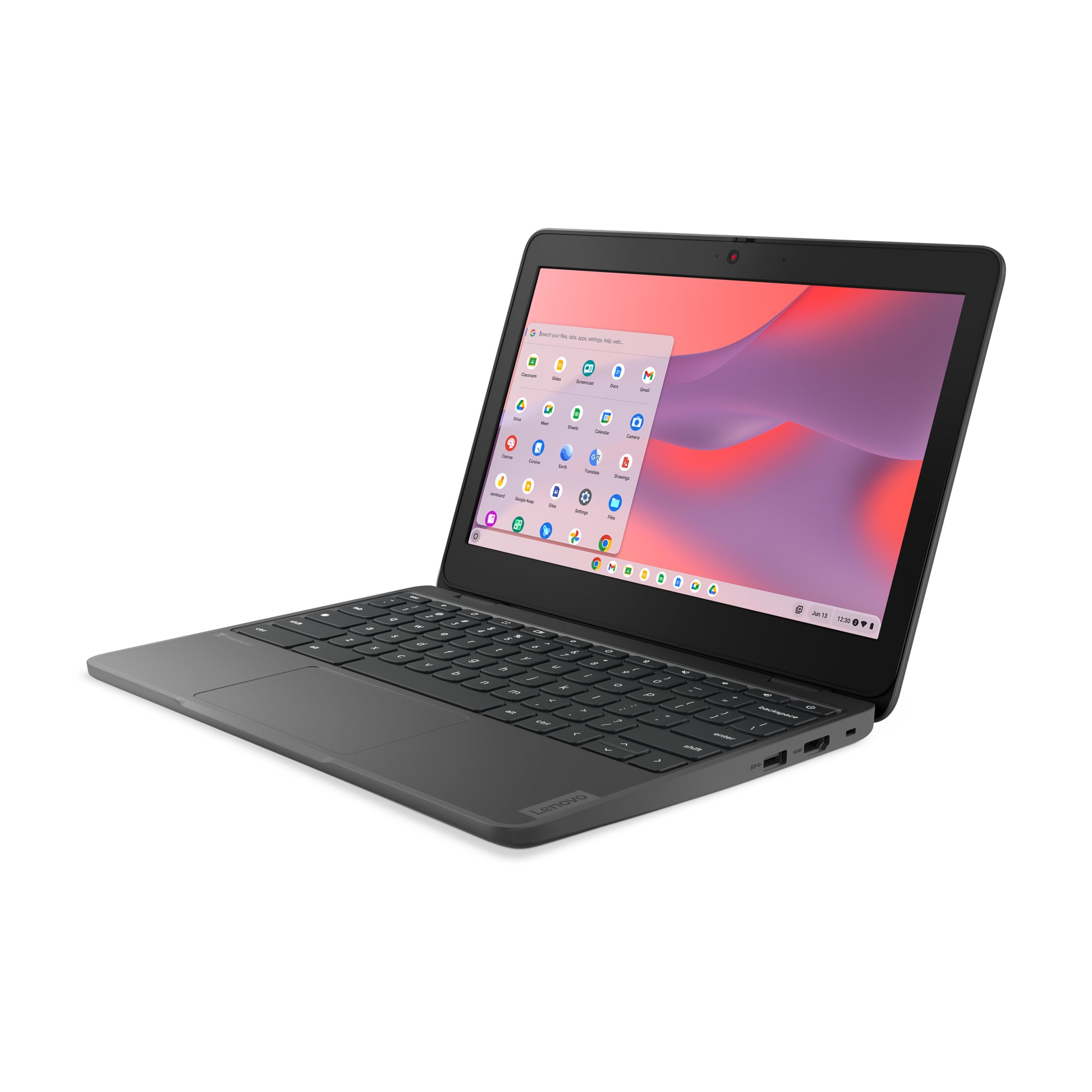 Lenovo 100e Chromebook Gen 4 MediaTek Kompanio 520 11.6" HD 8 GB LPDDR4x-SDRAM 64 GB eMMC Wi-Fi 6 (802.11ax) ChromeOS English Gray