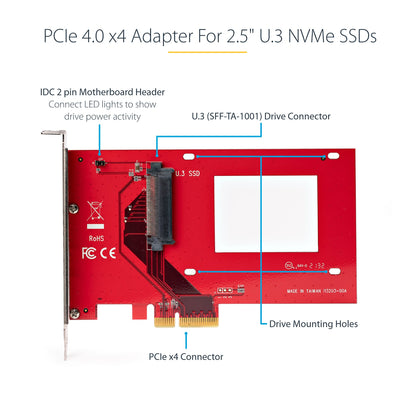 StarTech.com PEX4SFF8639U3 interface cards/adapter Internal U.3