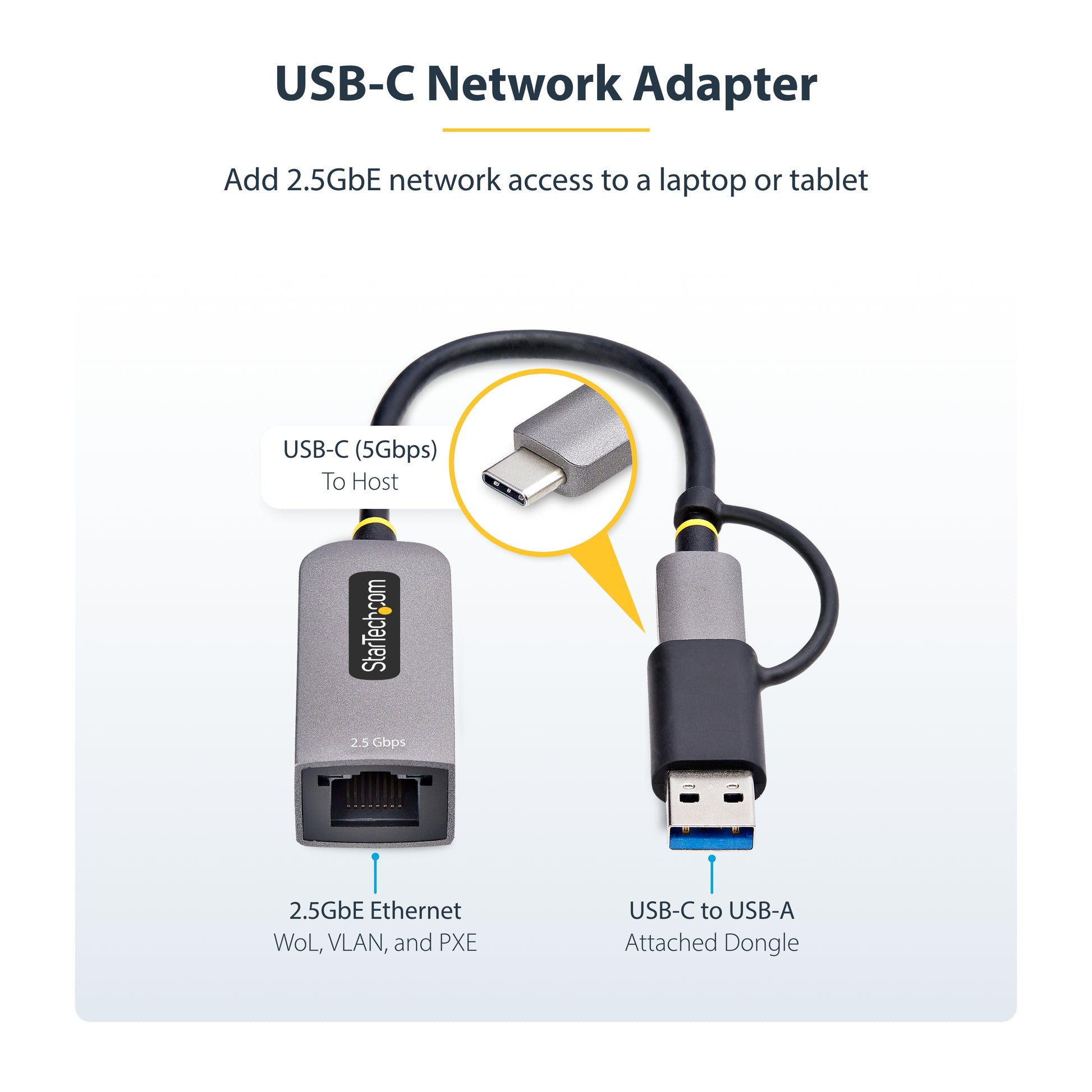 StarTech.com U2GA-USB-C-ETHERNET network card 5000 Mbit/s
