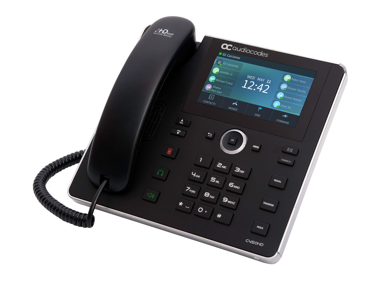 AudioCodes C450HD IP phone Black 8 lines TFT Wi-Fi