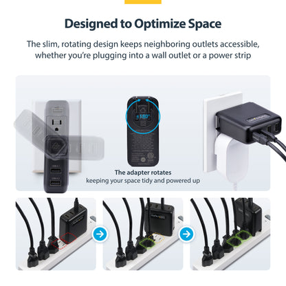 StarTech.com 2210GCN-WALL-CHARGER mobile device charger Universal Black AC Fast charging Indoor