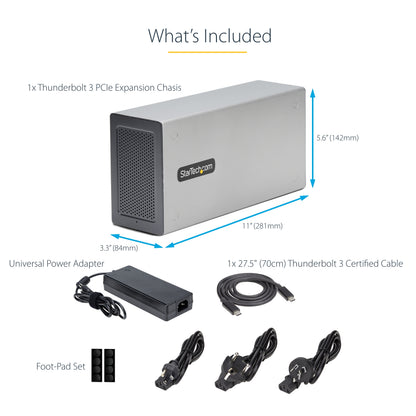 StarTech.com 2TBT3-PCIE-ENCLOSURE laptop dock/port replicator Wired Thunderbolt 3 Silver