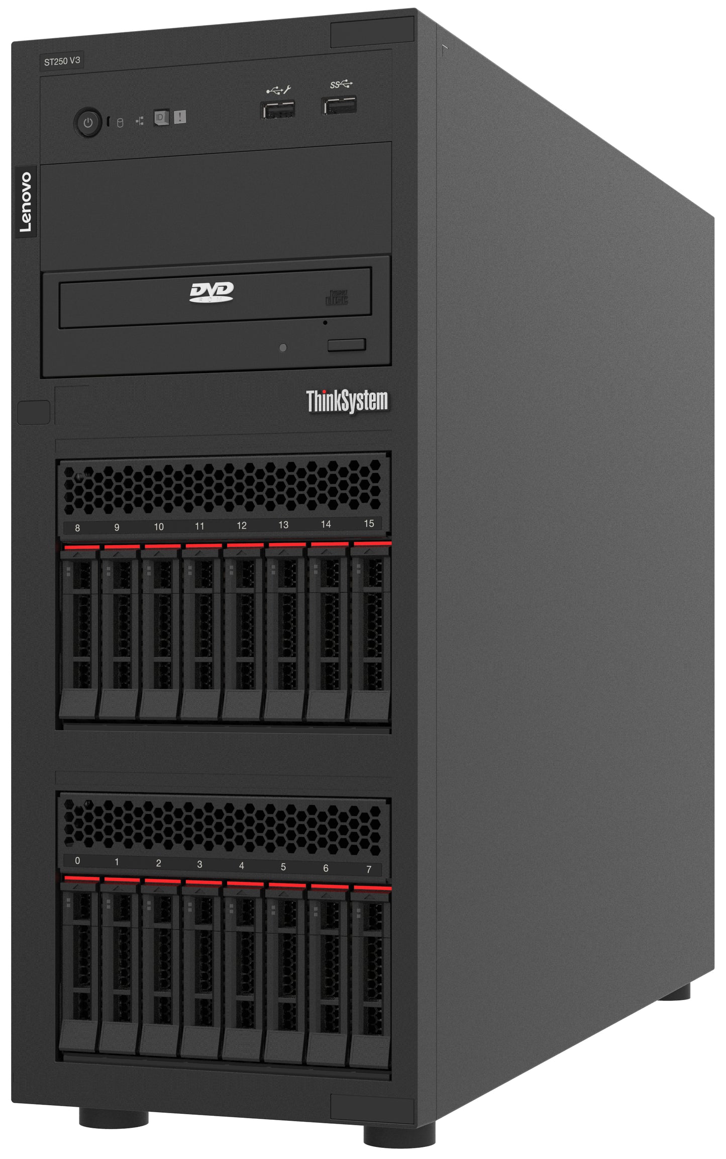 Lenovo ThinkSystem ST250 V3 server Tower Intel Xeon E E-2456 3.3 GHz 16 GB DDR5-SDRAM 800 W