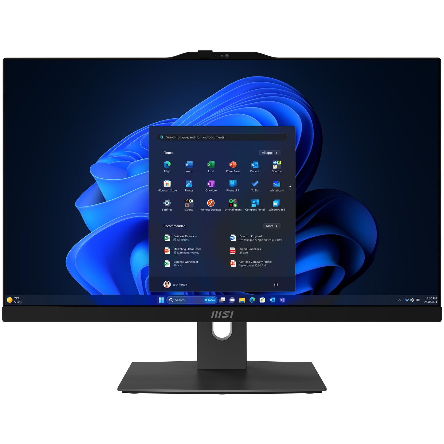 MSI Modern AM242TP 1M-1098US Intel Core 3 100U 23.8" 1920 x 1080 pixels All-in-One PC 8 GB DDR5-SDRAM 512 GB SSD Windows 11 Pro Wi-Fi 6E (802.11ax) Black
