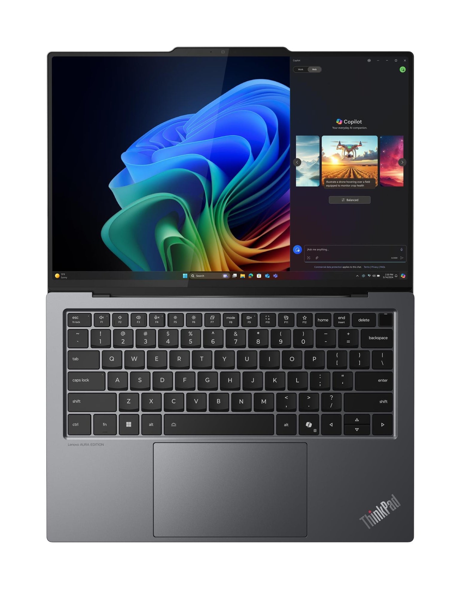 Lenovo ThinkPad X9-14 Gen 1 Aura Edition Copilot+ PC Intel Core Ultra 5 226V Laptop 14" WUXGA 16 GB LPDDR5x-SDRAM 512 GB SSD Wi-Fi 7 (802.11be) Windows 11 Pro English Gray