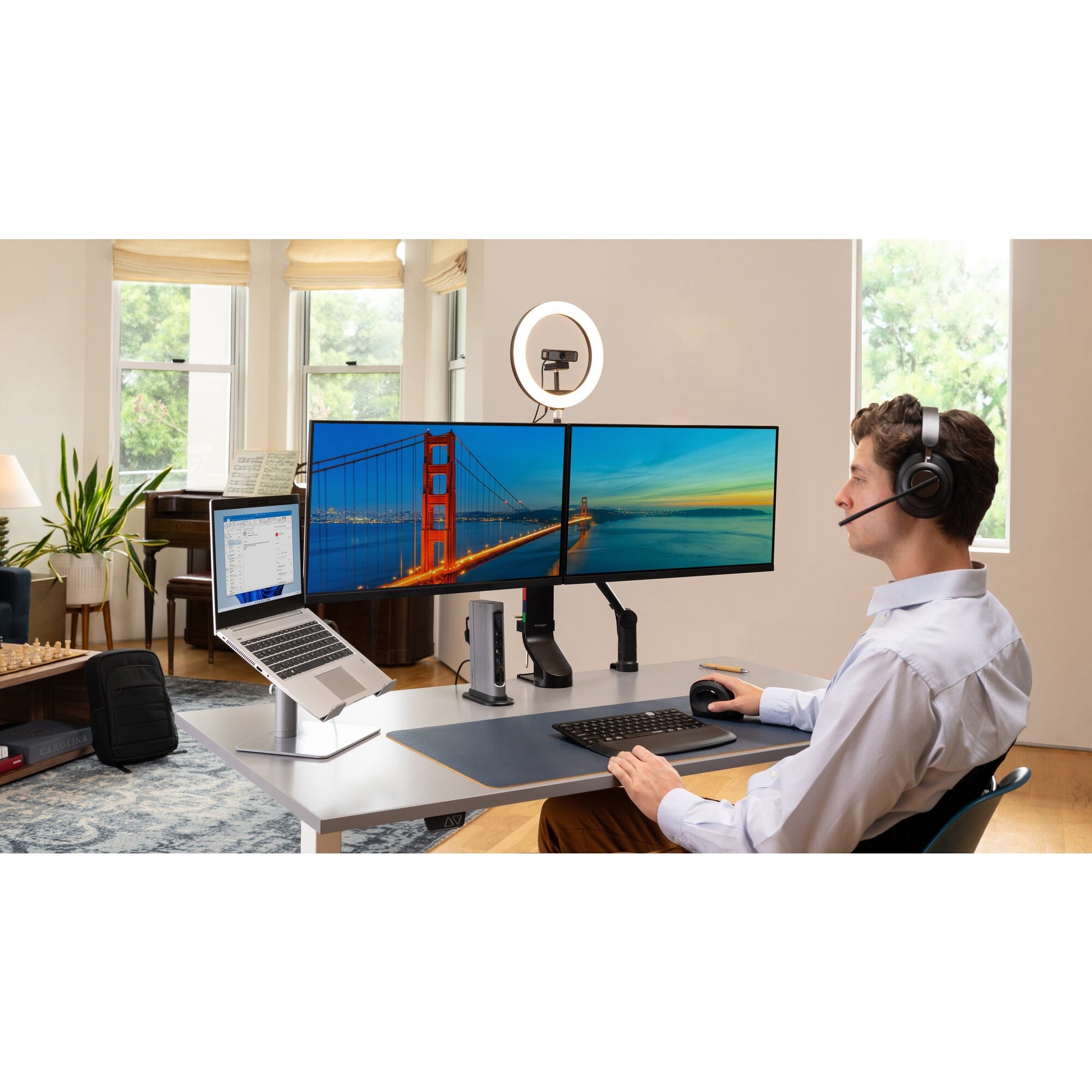 Kensington H3000 Headset Wireless Head-band Gaming USB Type-C Bluetooth Black