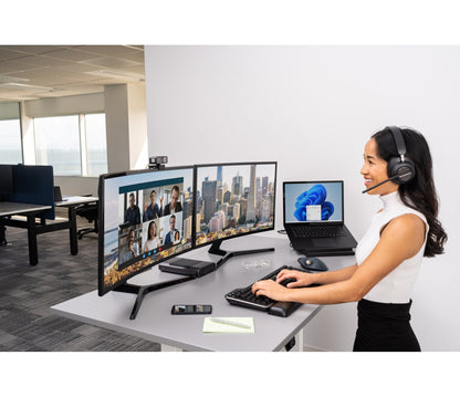Kensington MK7500F QuietType Pro keyboard Home/Office USB + RF Wireless + Bluetooth QWERTY US English Aluminum, Black