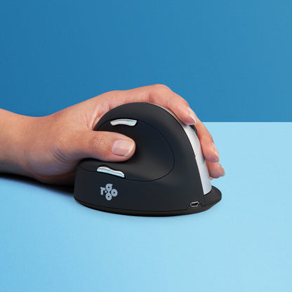 R-Go Tools Ergonomic mouse R-Go HE Break with break software, large (hand size ? 185 mm), left-handed, Bluetooth, black