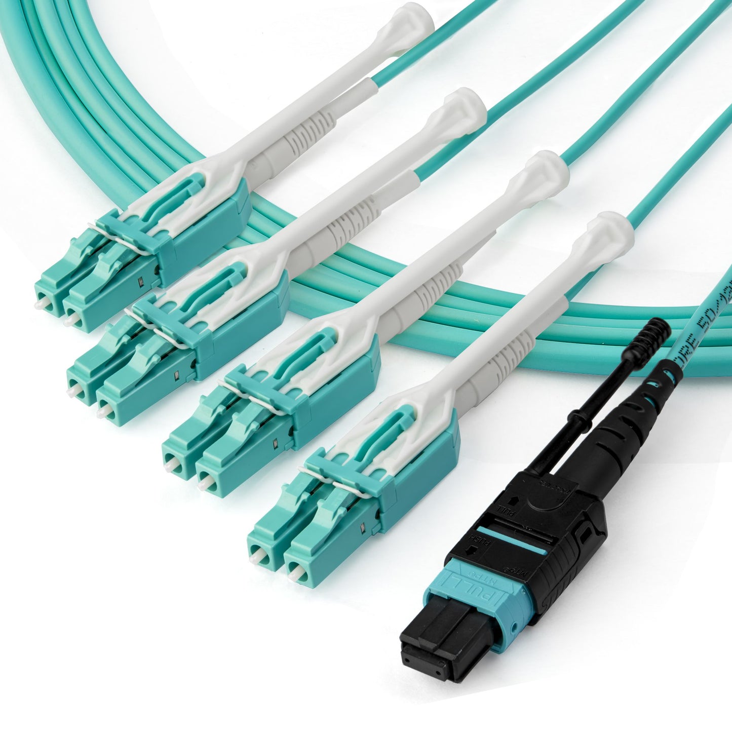 StarTech.com MPO8LCPL1M InfiniBand/fibre optic cable 39.4" (1 m) MPO/MTP 8x LC Aqua color