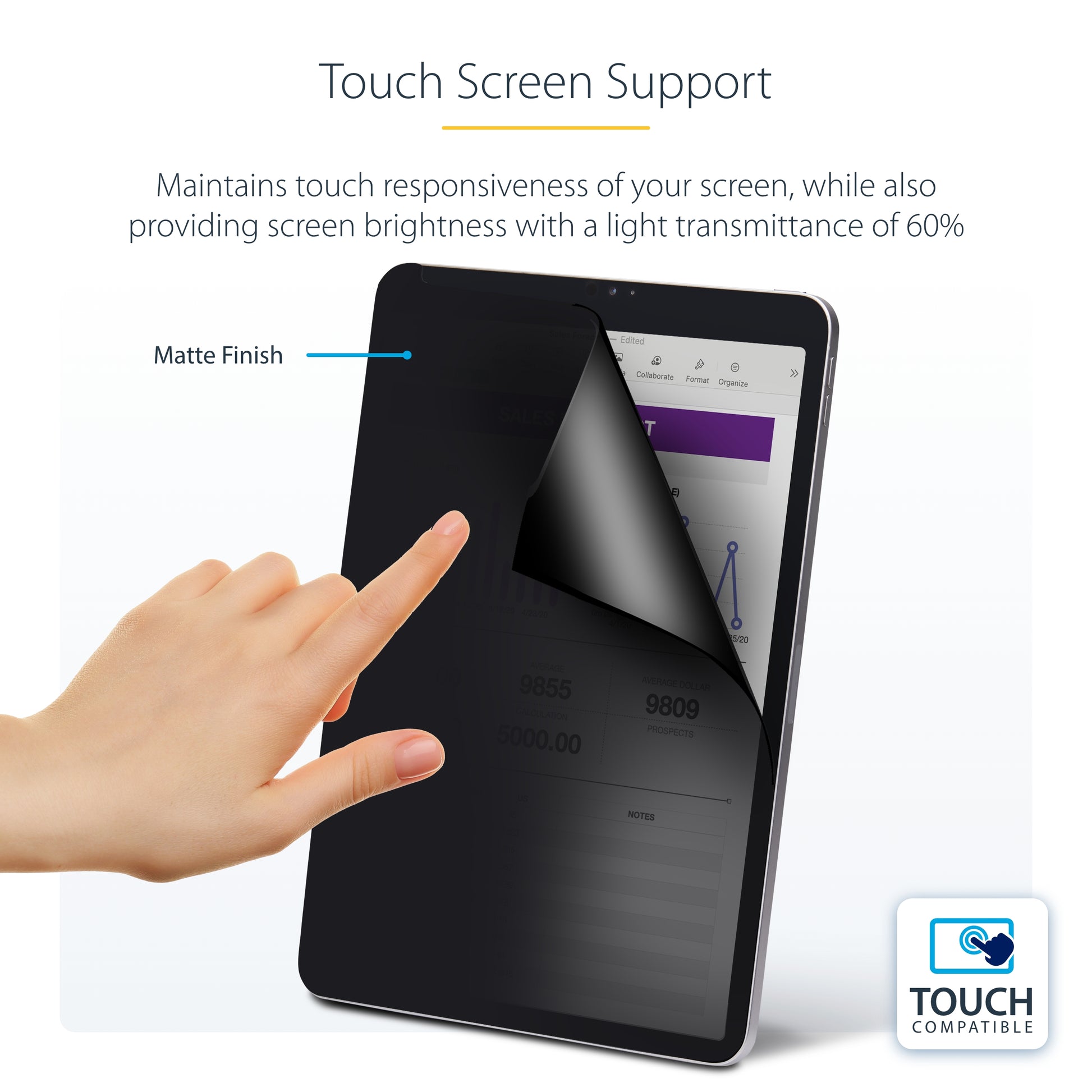 StarTech.com 129IP-PRIVACY-SCREEN display privacy filters 12.9" Tablet Frameless display privacy filter