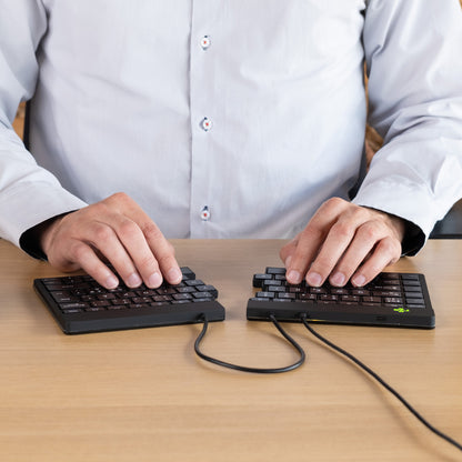 R-Go Tools Ergonomic keyboard R-Go Split Break v2 with break software, ergonomic split keyboard, QWERTY (US), Wired, black