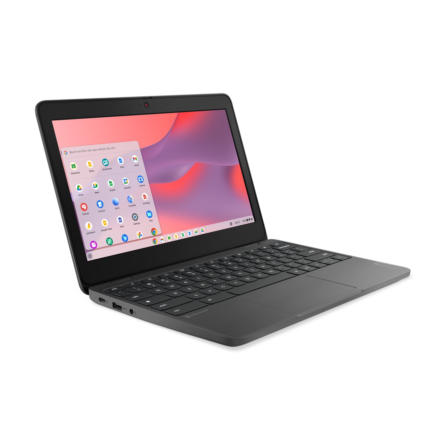 Lenovo 100e Chromebook Gen 4 MediaTek Kompanio 520 11.6" HD 8 GB LPDDR4x-SDRAM 64 GB eMMC Wi-Fi 6 (802.11ax) ChromeOS English Gray