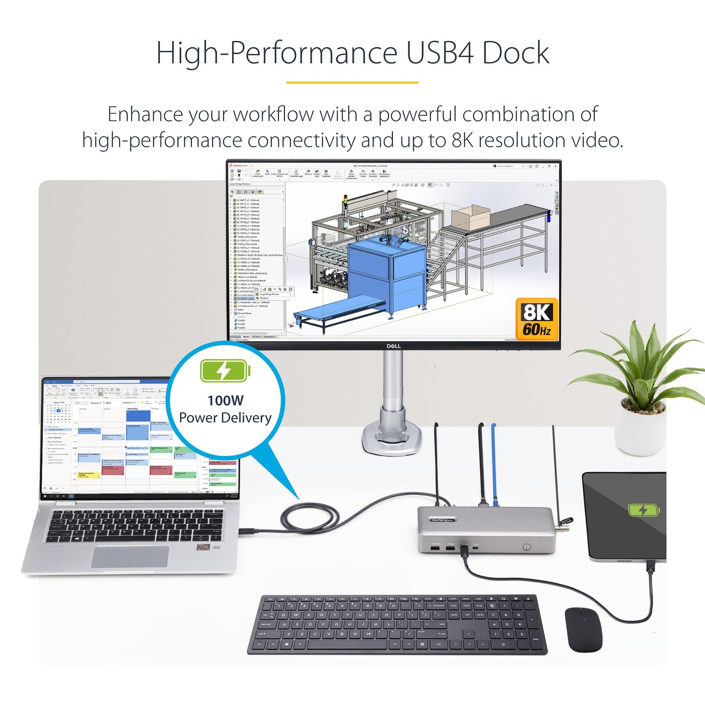 StarTech.com 155NA-USB4-DOCK laptop dock/port replicator Wired Silver