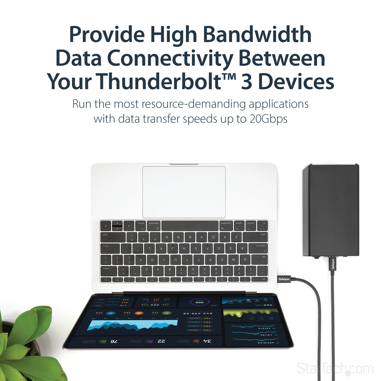 StarTech.com TBLT3MM1M Thunderbolt cable 39.4" (1 m) 20 Gbit/s Black
