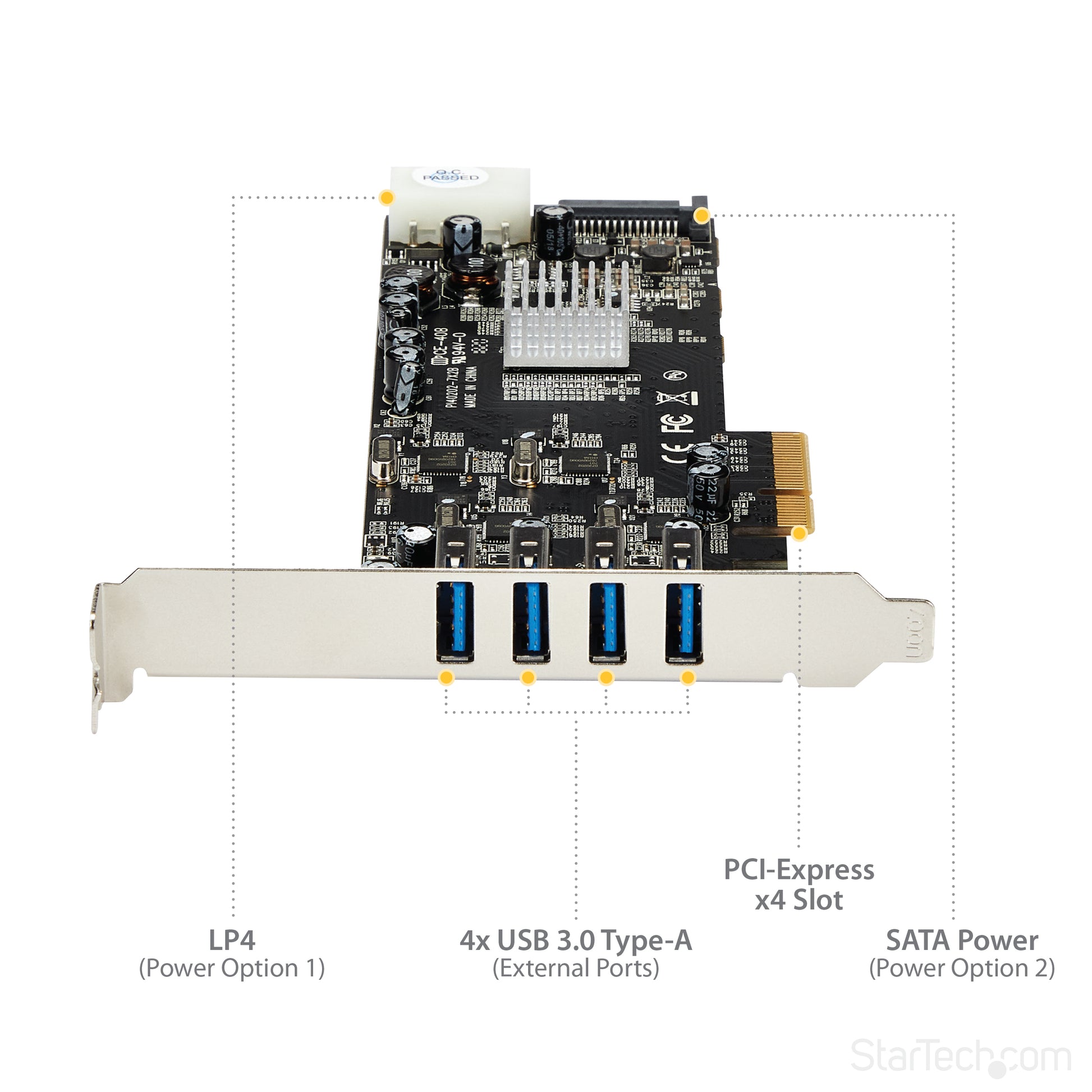 StarTech.com PEXUSB3S44V interface cards/adapter Internal USB 3.2 Gen 1 (3.1 Gen 1)
