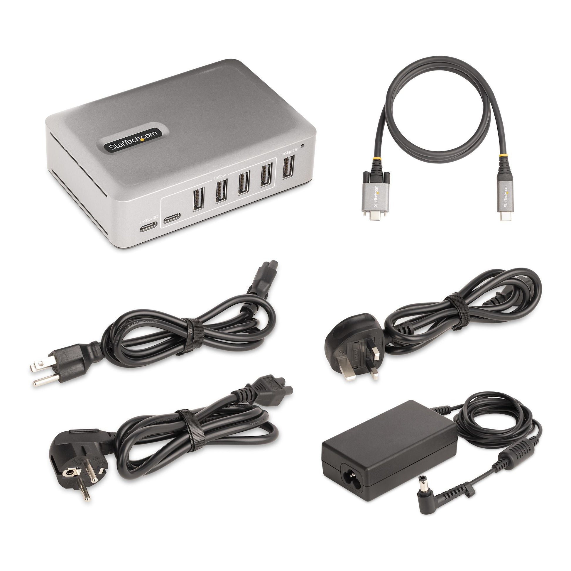 StarTech.com 10G5A2CS-USB-C-HUB interface hub USB 3.2 Gen 2 (3.1 Gen 2) Type-C 10000 Mbit/s Silver