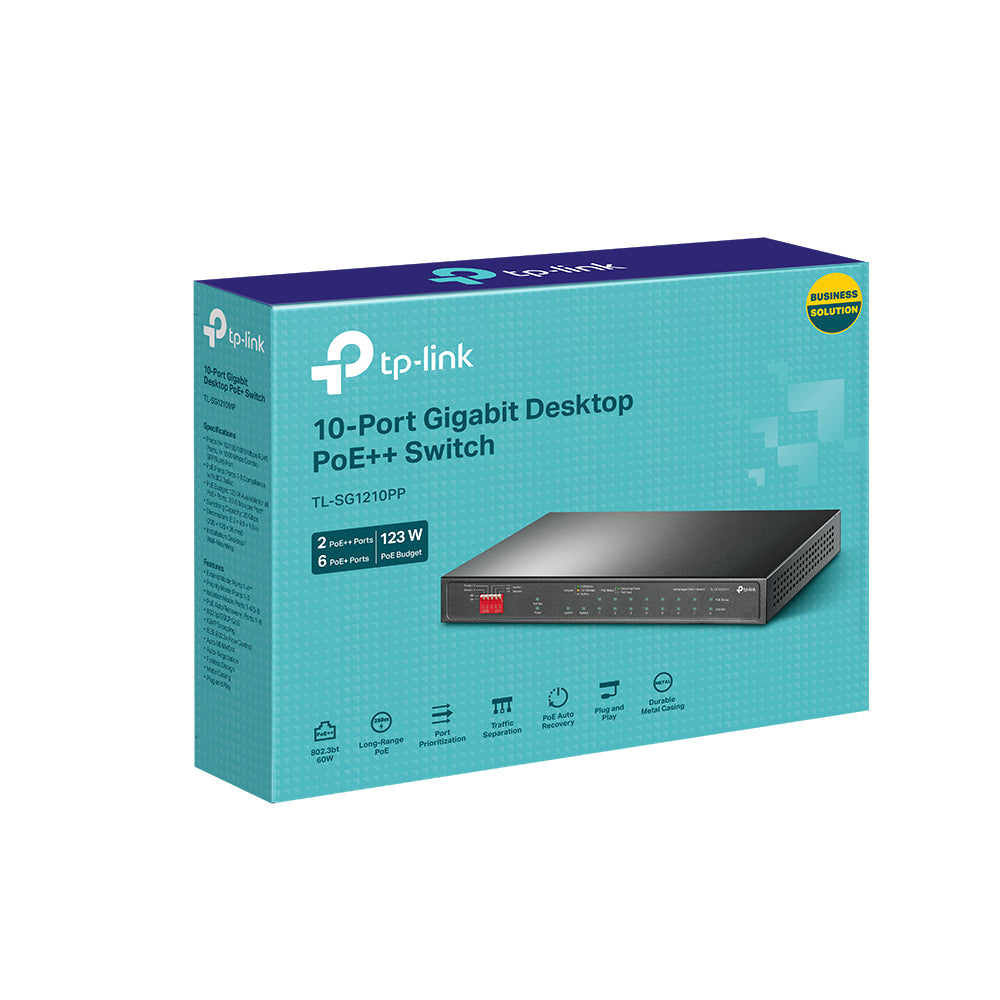 TP-Link TL-SG1210PP network switch Unmanaged Gigabit Ethernet (10/100/1000) Power over Ethernet (PoE) Black