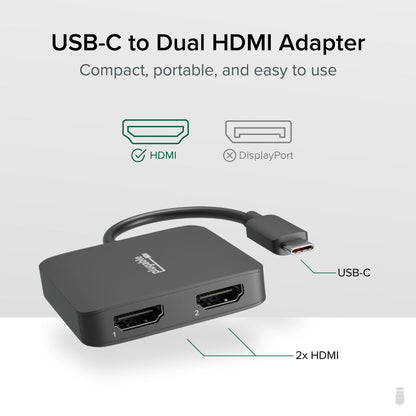 Plugable Technologies USBC-MSTH2 USB graphics adapter 3840 x 2160 pixels Black