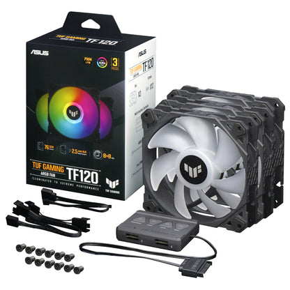 ASUS TUF GAMING TF120 ARGB 3IN1 Computer case Air cooler 4.72" (12 cm) Black