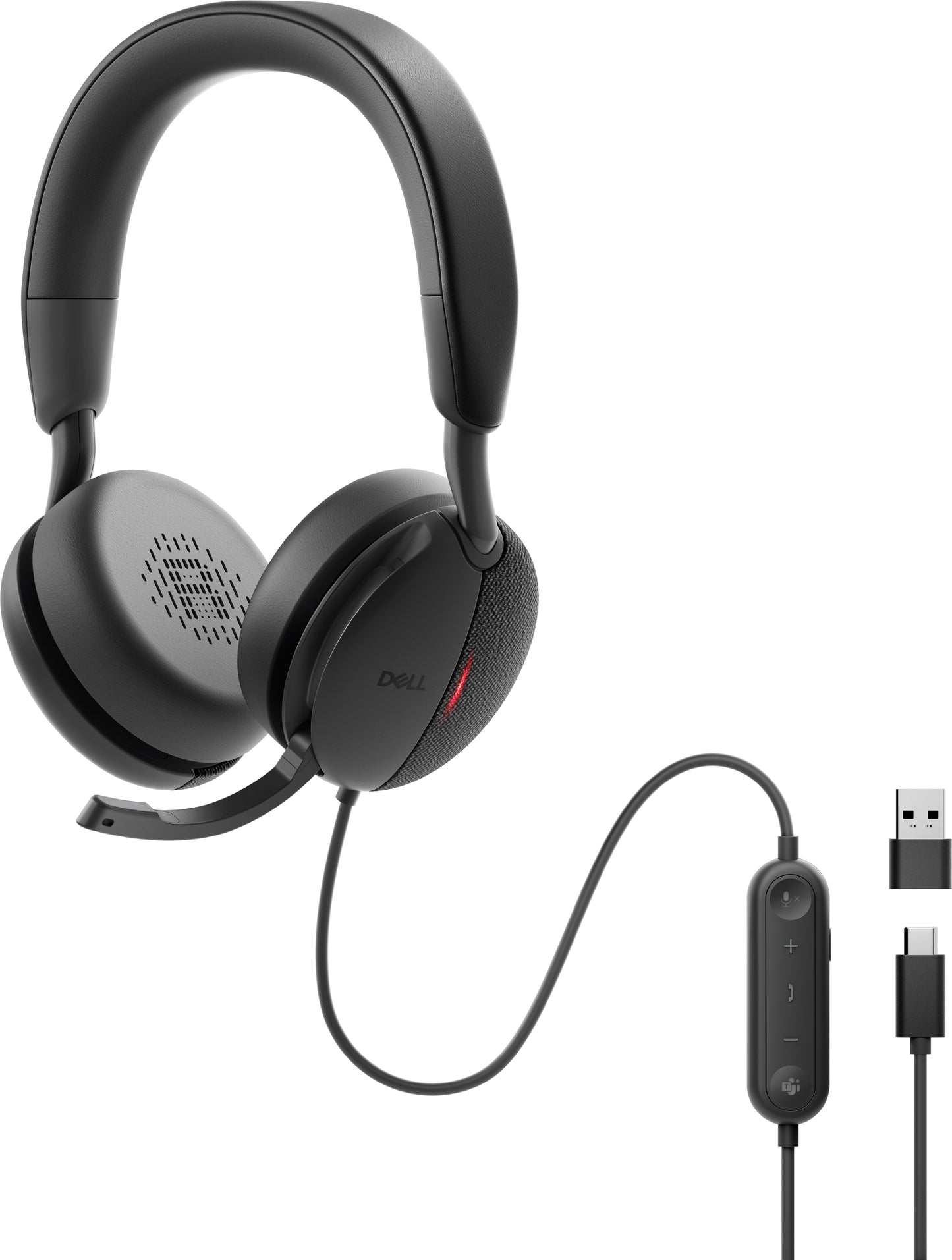 DELL WH5024 Headset Wired Head-band Calls/Music USB Type-C Black