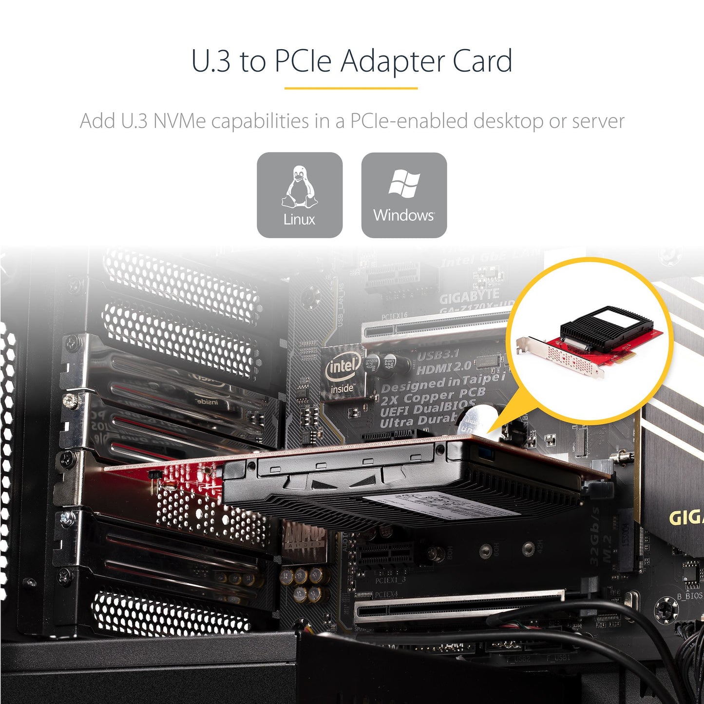 StarTech.com PEX4SFF8639U3 interface cards/adapter Internal U.3