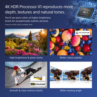 Sony FW-85BZ40L signage display Digital signage flat panel 85" LCD Wi-Fi 650 cd/m² 4K Ultra HD Black Android 24/7