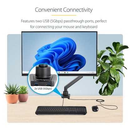 StarTech.com ARMSLIM2USB3 monitor mount / stand 34" Desk Black