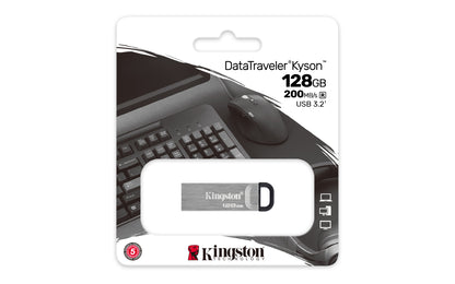 Kingston Technology DataTraveler Kyson USB flash drive 128 GB USB Type-A 3.2 Gen 1 (3.1 Gen 1) Silver