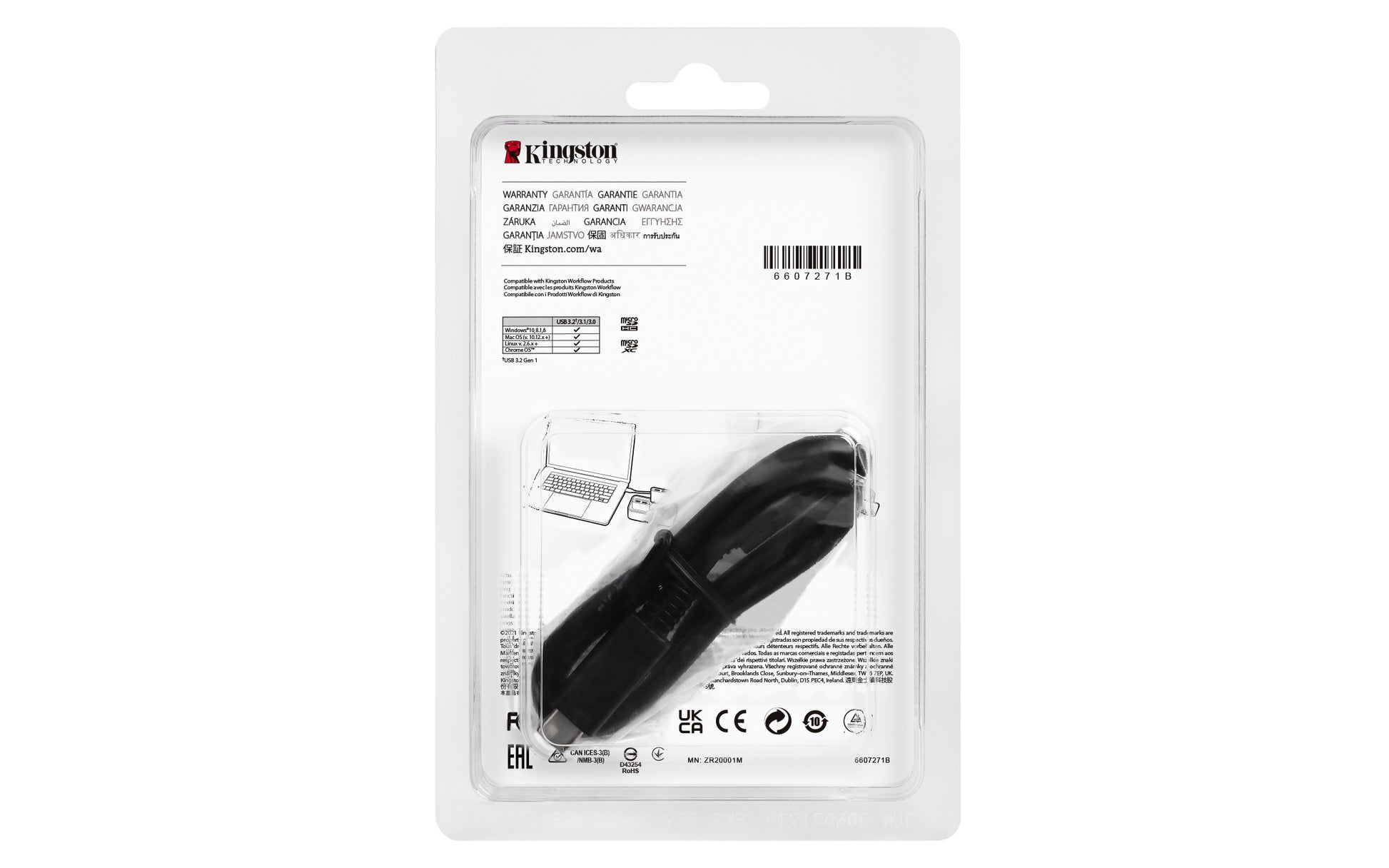 Kingston Technology Workflow microSD Reader Black, Silver